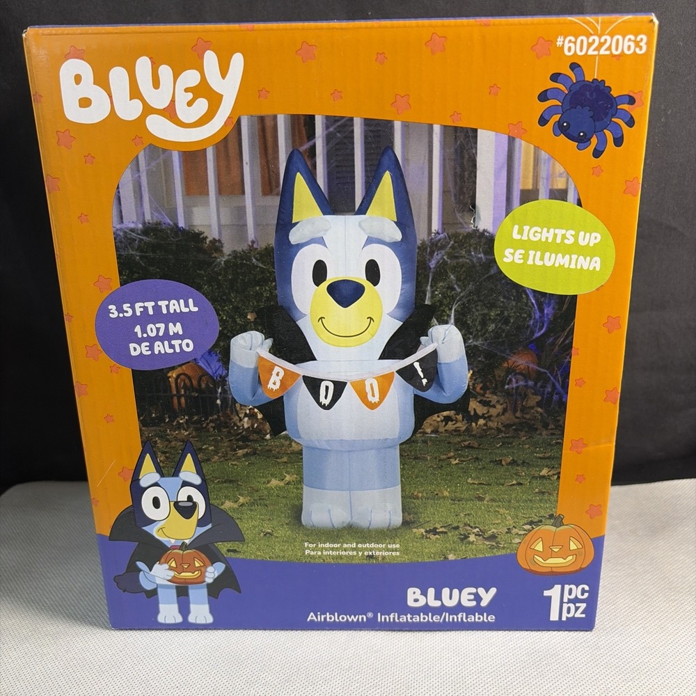 Bluey "BOO" Halloween 3.5' Light Up Inflatable - Gemmy - #6022063 - New